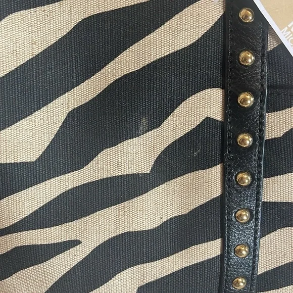 MICHAEL KORS - zebra print jet set studded tote - NWT - Picture 5 of 14